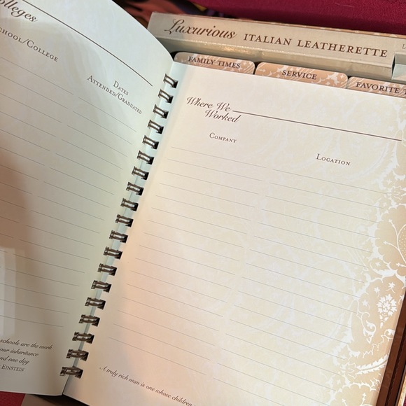 Our Family History, Brown Italian Leather Family Keepsake Journal, original box - Picture 8 of 16